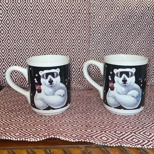Vintage Gibson Coca-Cola Polar Bear Mugs set of 2
